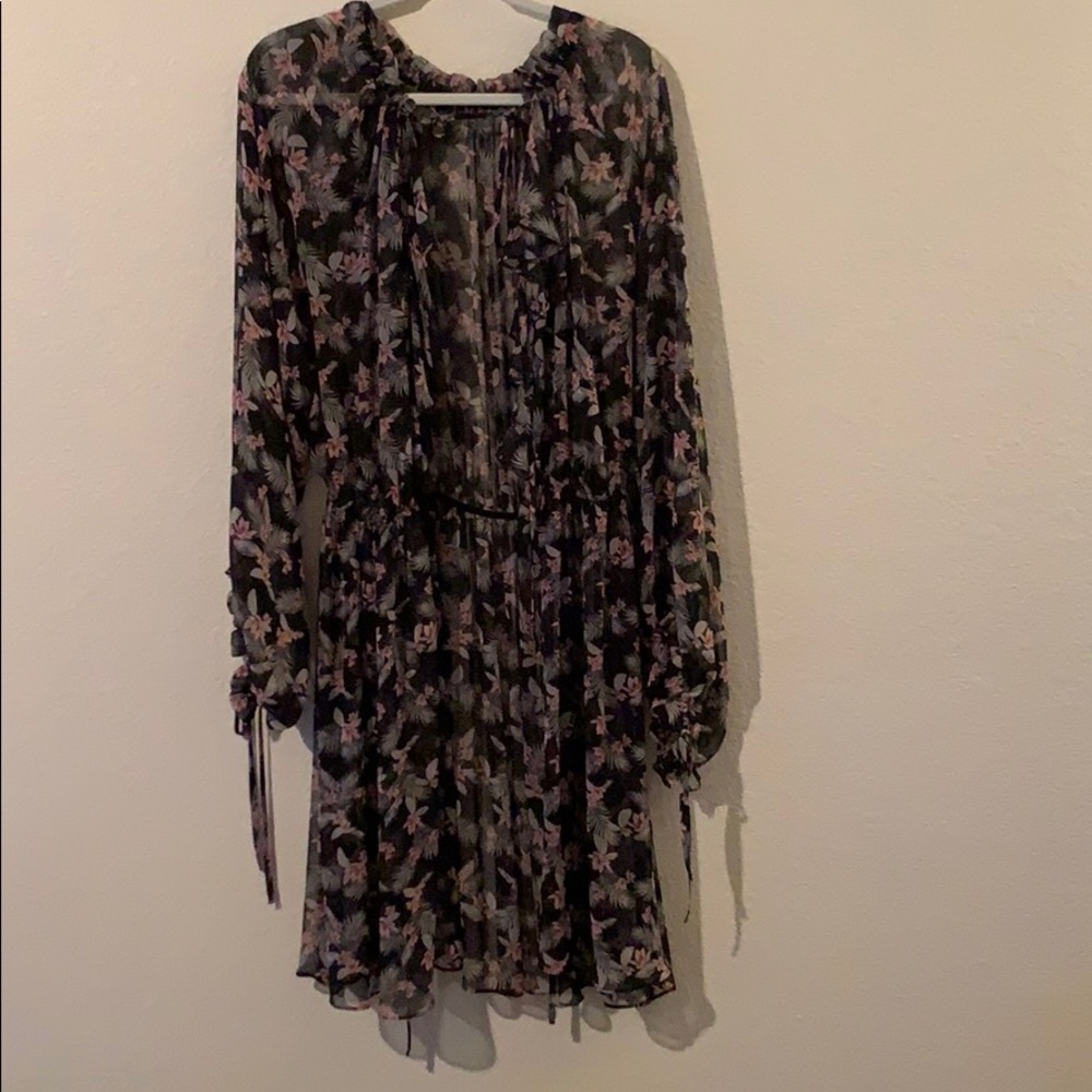 Sheer black floral kimono/robe